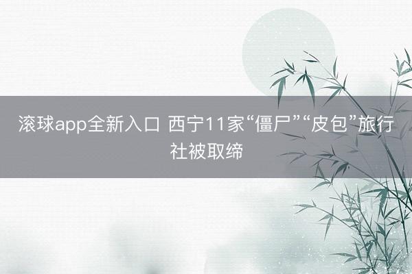 滚球app全新入口 西宁11家“僵尸”“皮包”旅行社被取缔