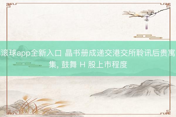 滚球app全新入口 晶书册成递交港交所聆讯后贵寓集, 鼓舞 H 股上市程度