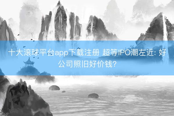 十大滚球平台app下载注册 超等IPO潮左近: 好公司照旧好价钱?