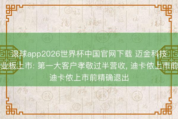 滚球app2026世界杯中国官网下载 迈金科技拟冲刺创业板上市: 第一大客户孝敬过半营收, 迪卡侬上市前精确退出