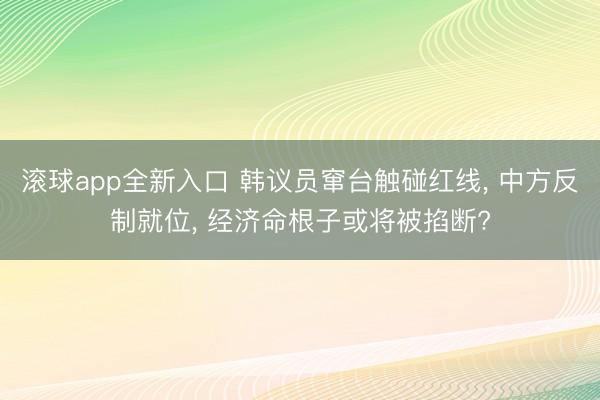 滚球app全新入口 韩议员窜台触碰红线, 中方反制就位, 经济命根子或将被掐断?