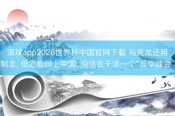 滚球app2026世界杯中国官网下载 马克龙还箝制念, 但愿能叫上中国, 沿途去干涉一个“反华峰会”