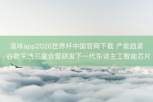 滚球app2026世界杯中国官网下载 产能趋紧, 谷歌采选三星合营研发下一代东谈主工智能芯片