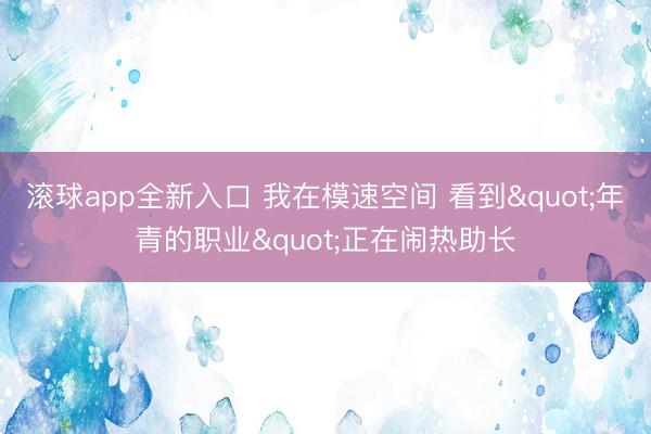 滚球app全新入口 我在模速空间 看到"年青的职业"正在闹热助长