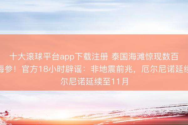 十大滚球平台app下载注册 泰国海滩惊现数百万粉红海参!官方18小时辟谣:非地震前兆,厄尔尼诺延续至11月