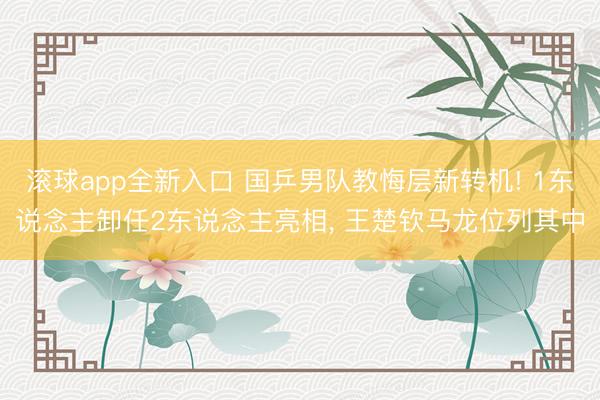 滚球app全新入口 国乒男队教悔层新转机! 1东说念主卸任2东说念主亮相, 王楚钦马龙位列其中