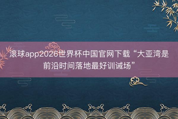 滚球app2026世界杯中国官网下载 “大亚湾是前沿时间落地最好训诫场”