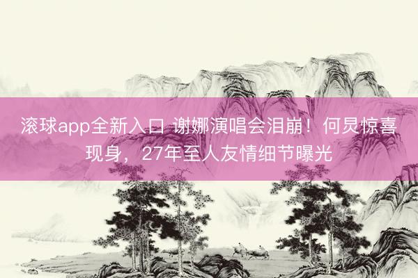 滚球app全新入口 谢娜演唱会泪崩！何炅惊喜现身，27年至人友情细节曝光