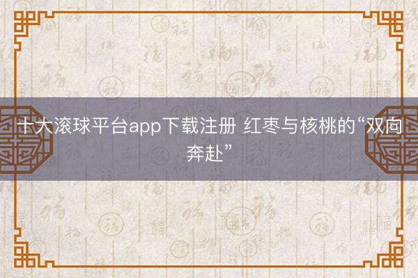 十大滚球平台app下载注册 红枣与核桃的“双向奔赴”