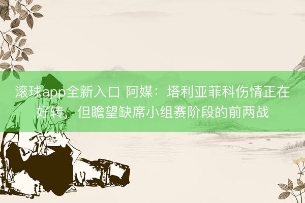 滚球app全新入口 阿媒：塔利亚菲科伤情正在好转，但瞻望缺席小组赛阶段的前两战