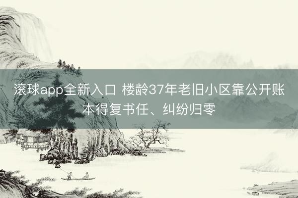 滚球app全新入口 楼龄37年老旧小区靠公开账本得复书任、纠纷归零